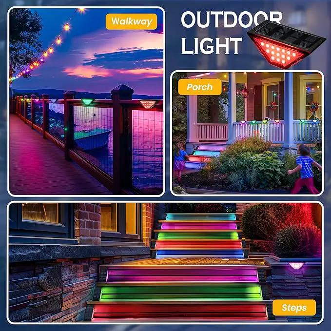 SOLPEX Solar Step Lights for Outside, 24 LEDs Solar Stair Lights Outdoor Waterproof Decor for Porch, Front Door, Stair, Step, Deck, Fence, Balcony, Patio, Wall, Yard, Garden(6 Pack,RGB) by GreenHaven Gardens