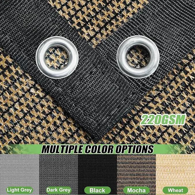 Outdoor 90% Sun Shade Cloth with Grommets, 17 X 20 FT Pergola Shade Cover for Garden Patio Carport Kennel Swimming Pool, Mocha (We Make Custom Size) by GreenHaven Gardens