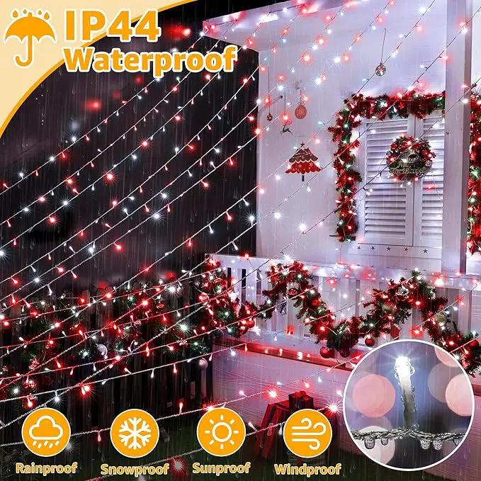 Ollny Christmas Lights Outdoor 800LED 262FT, Red and White Plug in Fairy Lights with Remote, 8 Modes Waterproof Timers Dimmable LED String Lights for Indoor House Outside Bedroom Patio Balcony by GreenHaven Gardens