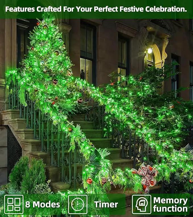 750 LED 246FT Christmas Lights Outdoor, Super Long Waterproof Christmas String Lights with 8 Modes, Christmas Tree Lights with Timer Memory for Fence Garden Xmas Wedding Party DecorGreen by GreenHaven Gardens