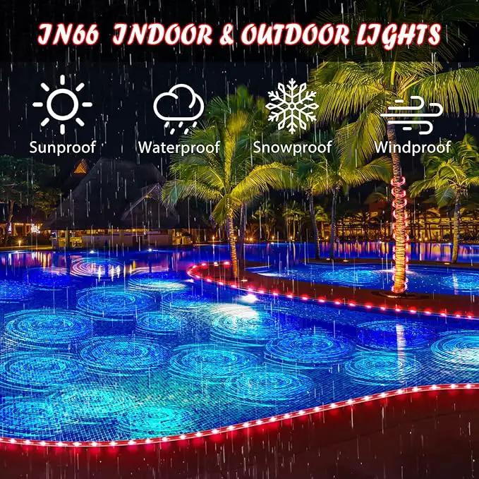 Red Rope Lights Outdoor, 50Ft 600 LED Valentine's Day String Light, Waterproof Tube Light Plug in 8 Modes Timer Memory, Halloween, Christmas Lights Outdoor Decorations for Tree Garden Party by GreenHaven Gardens