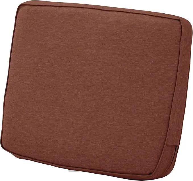 Classic Accessories Montlake Water-Resistant 21 x 20 x 4 Inch Patio Lounge Back Cushion, Heather Henna Red, Outdoor Loveseat Cushions by GreenHaven Gardens