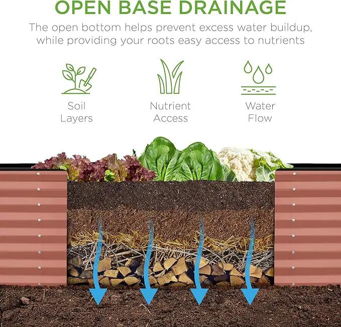 Best Choice Products 8x2x2ft Outdoor Metal Raised Garden Bed, Rectangular Deep Root Planter Box for Vegetables, Flowers, Herbs, and Succulents w/ 239 Gallon Capacity - Terracotta by GreenHaven Gardens