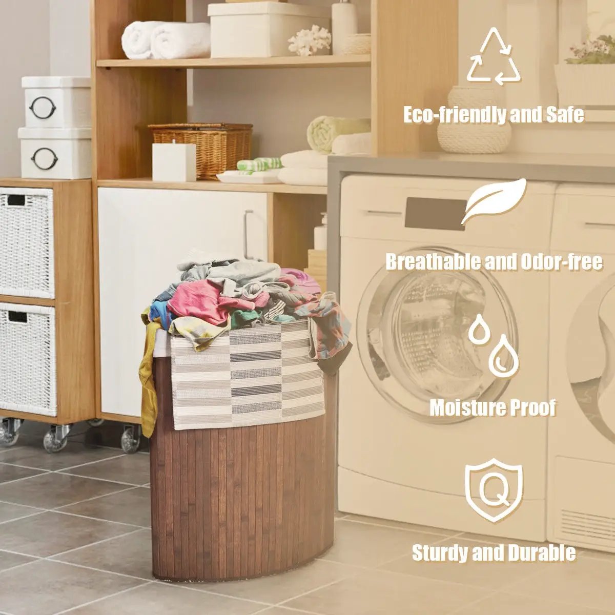 Corner Bamboo Hamper Laundry Basket by DirectDeals