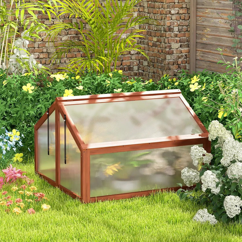 Giantex Garden Portable Wooden Cold Frame Greenhouse Raised Flower Planter Protection (35.4"X31.3"X23.0") by GreenHaven Gardens