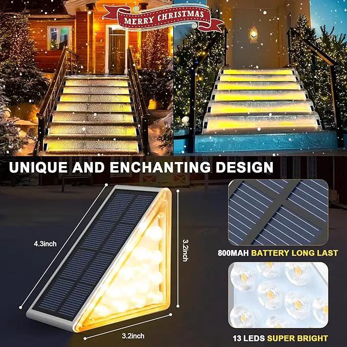 LED Solar Step Lights Waterproof Outdoor Stair Lights, Warm White Solar Deck Lights IP67 Solar Decoration Lights for Yard, Patio, Garden, Walkways, Front Door, Pathway, Driveway, Porch 12 Pack by GreenHaven Gardens
