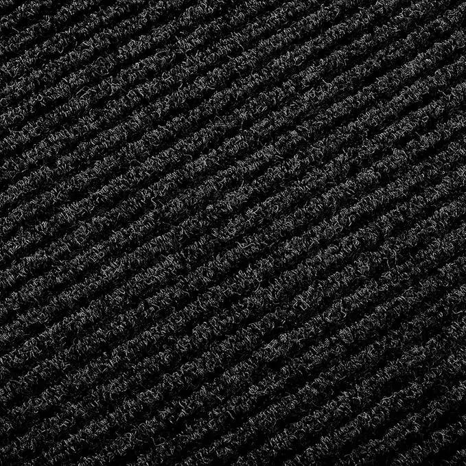 fani Heavy Duty Large Outdoor Indoor Entrance Black Doormat Waterproof Low Profile Entrance Rug Front Door Mat Patio Anti-Skid Rubber Back, 48x96 inch (Black) by GreenHaven Gardens