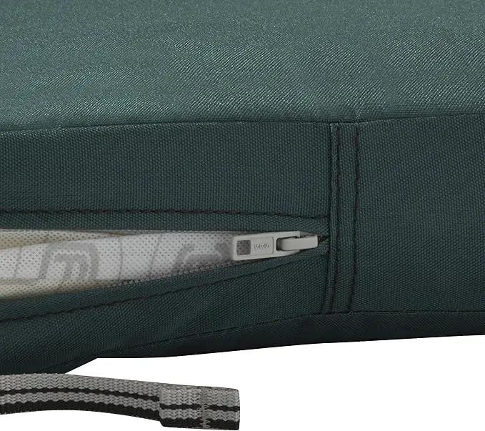 Classic Accessories Ravenna Water-Resistant 21 x 19 x 3 Inch Patio Seat Cushion, Mallard Green, Chair Seat Cushion by GreenHaven Gardens