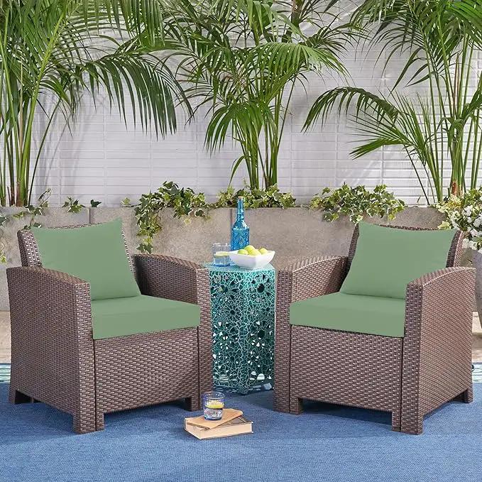 24x24 Inch Outdoor Cushions for Patio Furniture Set of 2, Waterproof Outdoor Chair Cushions w/Fade-Resistant, Removable & Machine-Washable Covers, Deep Seat Sofa/Couch Pads Replacement, Sage Green by GreenHaven Gardens