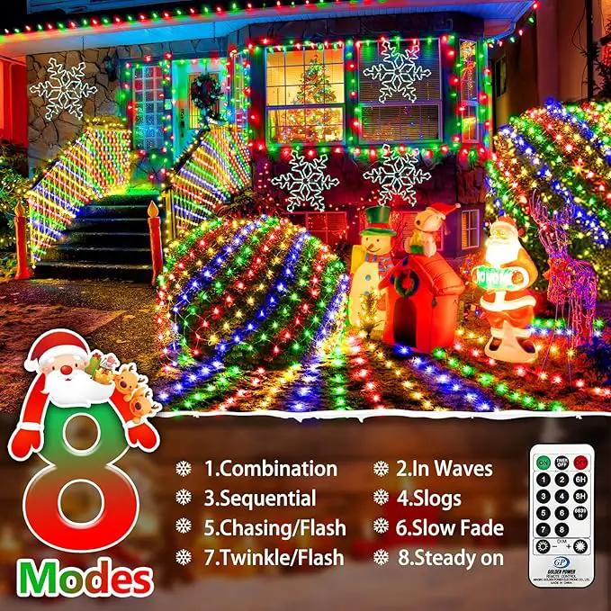 KNONEW 2-Pack 360 LEDs Christmas Net Lights 13ft x 9.8ft Outdoor Mesh Lights Connectable Waterproof 8 Modes & Timer Plug-in Net Fairy Lights for Bushes Garden Party Wedding Holiday,Multicolor by GreenHaven Gardens