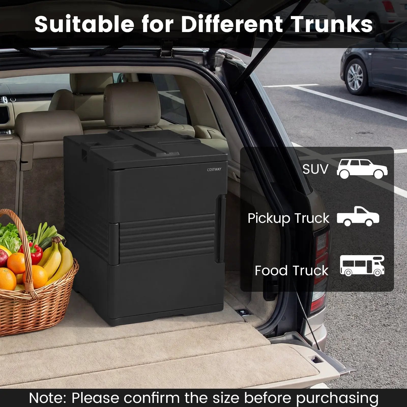 91 Qt Insulated Food Pan Carrier with Door Shafts-Black by DirectDeals