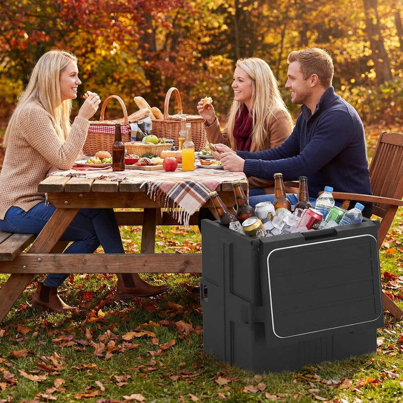 91 Qt Insulated Food Pan Carrier with Door Shafts-Black by DirectDeals