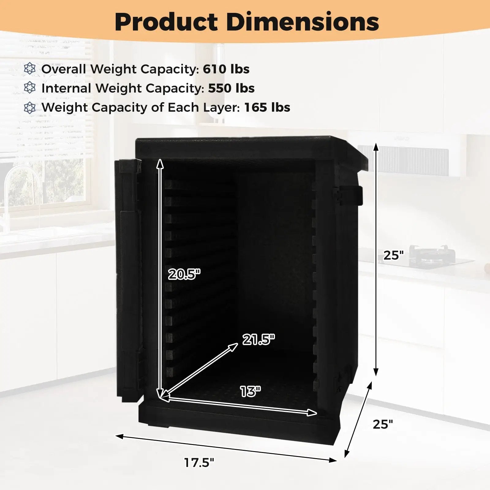 91 Qt Insulated Food Pan Carrier with Safety Buckles by DirectDeals