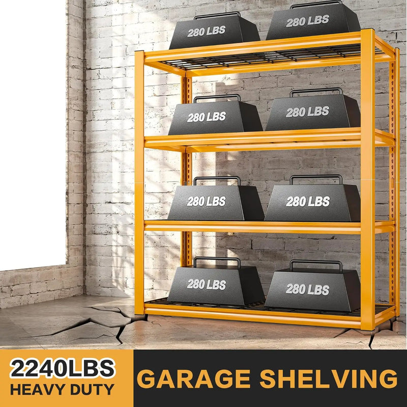 REIBII 40" W Garage Shelving 2240 LBS Storage Shelves Adjustable Heavy Duty Shelving 4 Tier Metal Shelves for Storage 59.5"H Metal Shelf for Pantry Basement Warehouse 40"W × 19.5"D × 59.5"H, 3 Pack by GreenHaven Gardens
