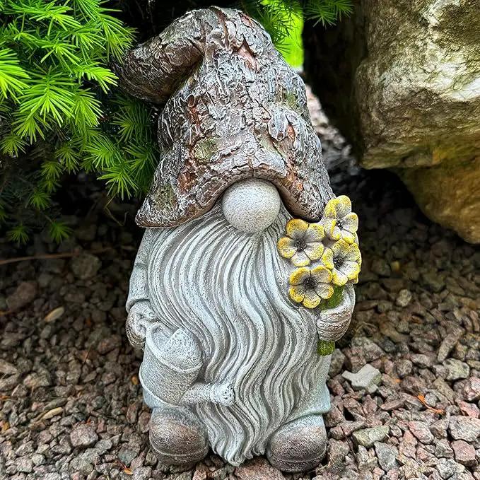 Mood Lab Garden Gnome - Key Hider Gnome Figurine - 9.25 Inch Lawn Statue - for Outdoor or House Decor by GreenHaven Gardens