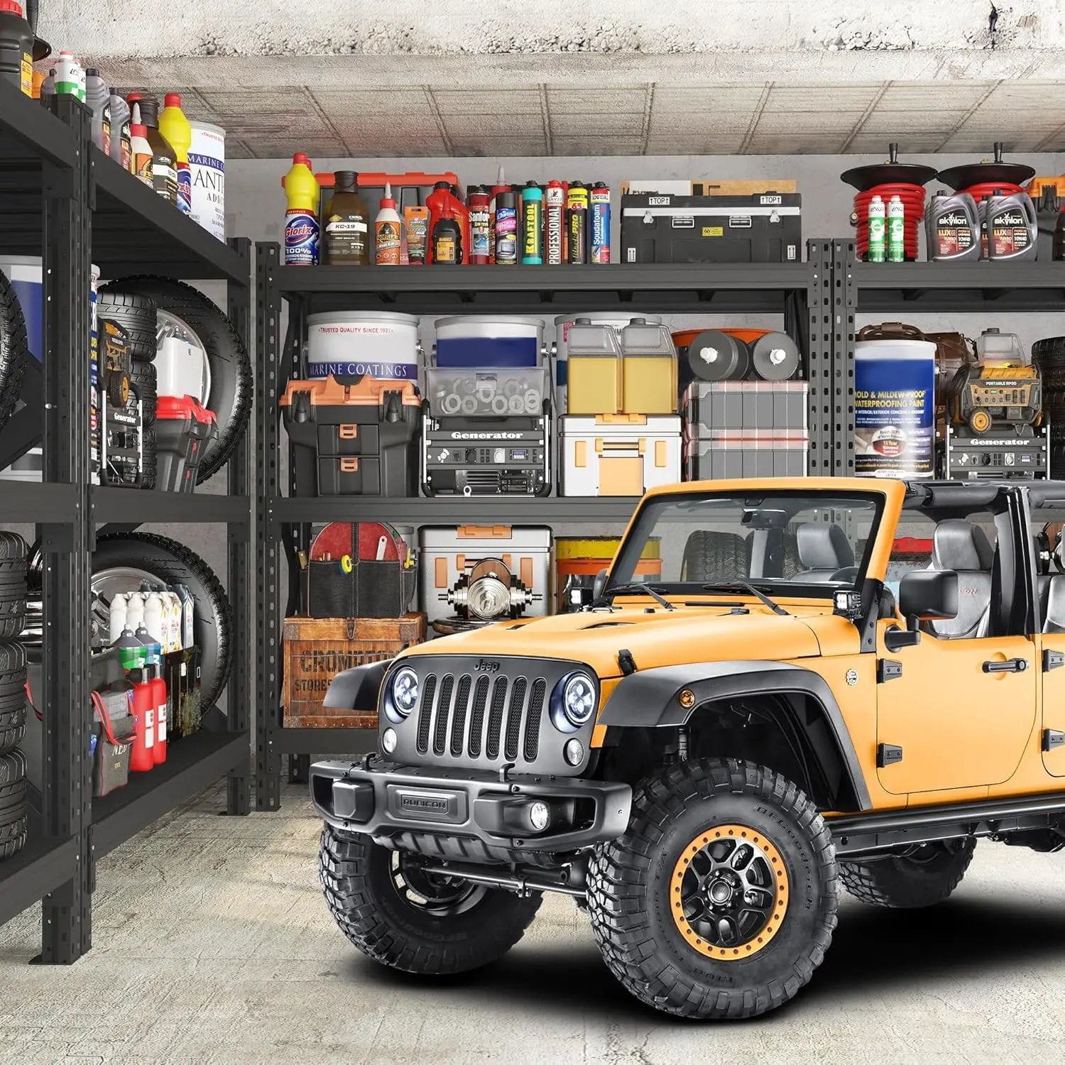 Heavy Duty Garage Shelving Unit - 8500 lbs Capacity, Industrial Metal Storage Rack, Adjustable Steel Rack for Garage, Warehouse, Basement, Pantry (67" W x 19.7" D x 63" H) by GreenHaven Gardens