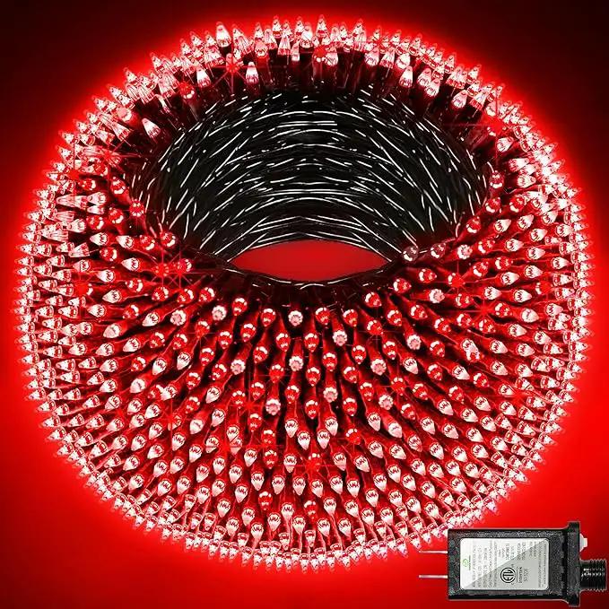 750 LED Outdoor Christmas Lights Decorations, 246ft Green Wire LED Christmas String Lights with Timer Memory, Twinkle Lighs for Indoor Outdoor Xmas Party Christmas Tree Wedding Garden Patio Red by GreenHaven Gardens