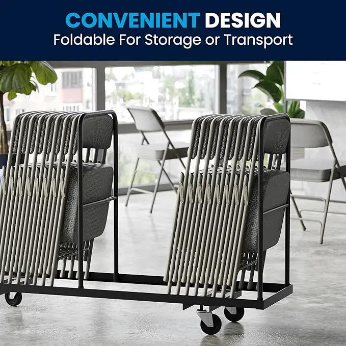 Flash Furniture Hercules Series Metal Folding Chairs with Cushioned Seats, Fabric Upholstered Event Chairs, Set of 2, Gray by GreenHaven Gardens
