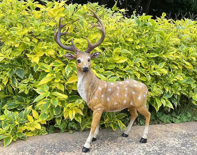 XTAPAN Resin Sika Standing Deer Statue Garden Animals Decorations Outdoor Sculpture Yard Art Decor Lawn Ornaments Clearance Patio Decoration Figurine Christmas Home Decorations by GreenHaven Gardens