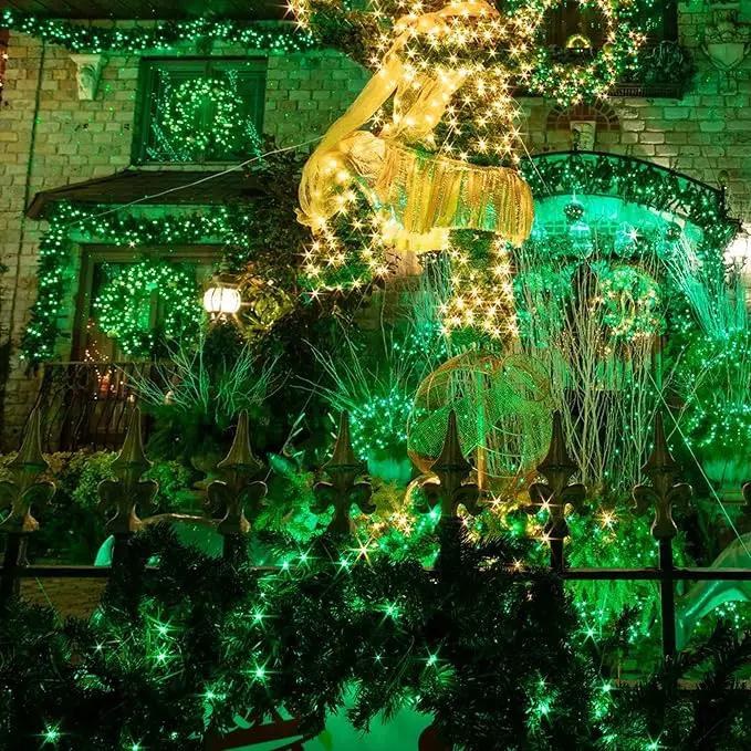 TW SHINE Green St. Patrick's Day Lights, 2 Pack Total 40FT 200 Count Incandescent Christmas Mini String Lights, Waterproof Decorations for Outdoor Indoor Xmas Tree Patio Home Party Yard Decor by GreenHaven Gardens