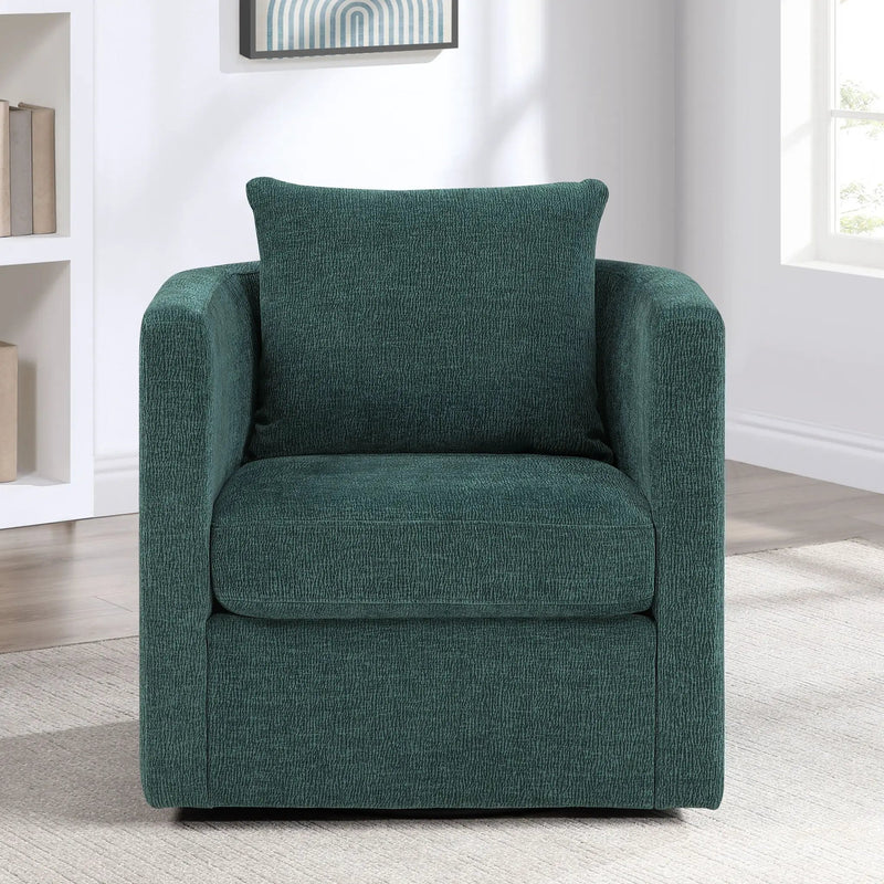 Sutton - Swivel Barrel Chair - Peacock by HouseOfZazla