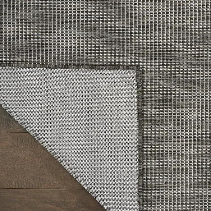 Nourison Positano Indoor-Outdoor Charcoal 9' x 12' Area Rug, Easy Cleaning, Non Shedding, Bed Room, Living Room, Dining Room, Backyard, Deck, Patio (9x12) by GreenHaven Gardens