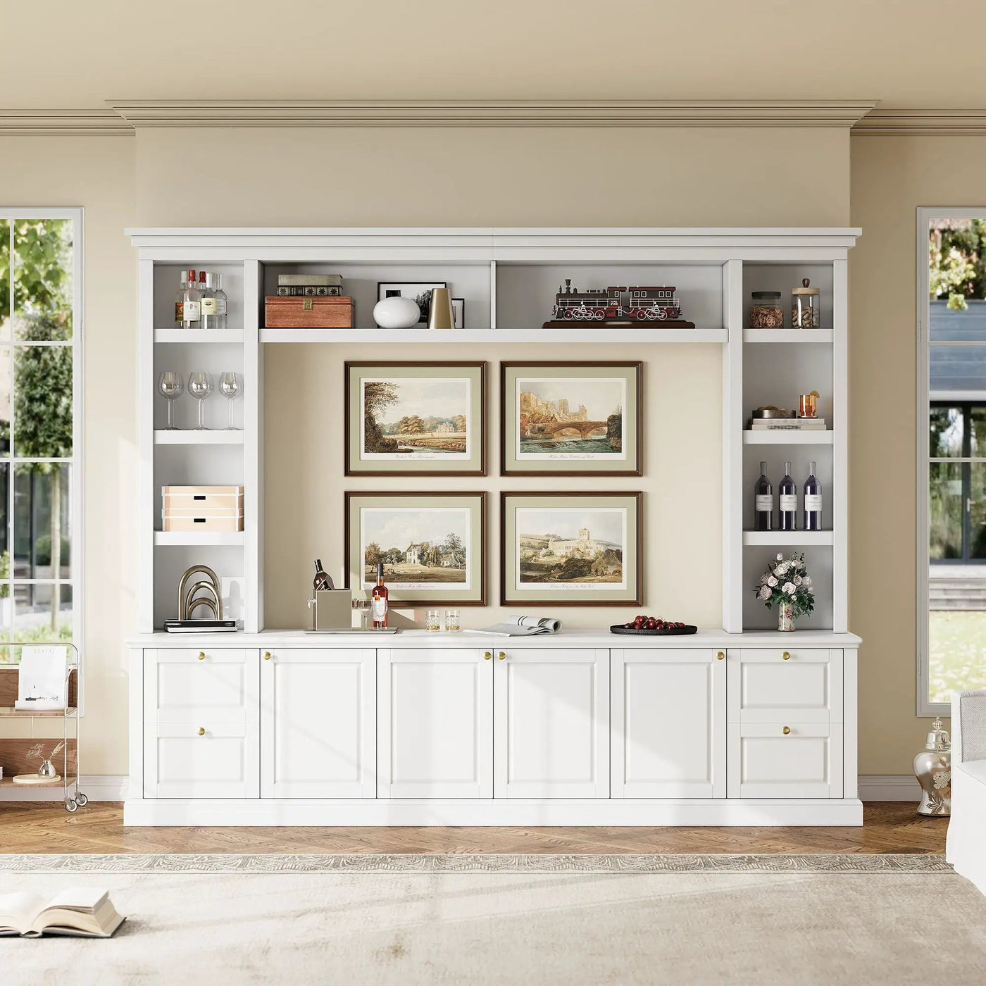 All-In-One TV Stand With Bookcase For TVs Up To 70" by Unique Piece Furniture