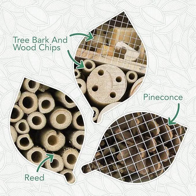 Premium Weatherproof Insect Hotel - Durable Bug House, Bee Home Box for Garden - Ideal Habitat for Bees, Ladybirds, Butterflies - Enhance Biodiversity & Eco-Balance by GreenHaven Gardens
