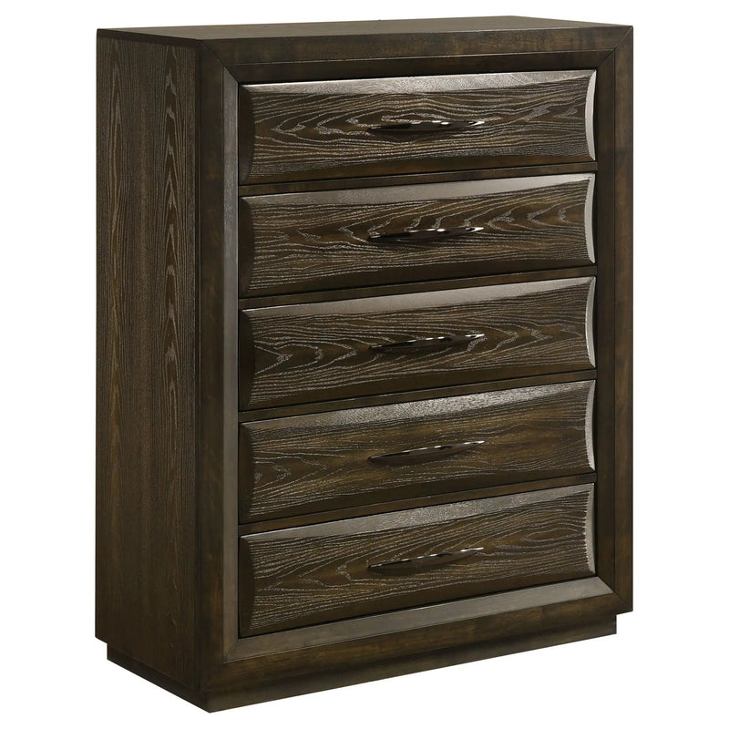 Atlas 5-drawer Bedroom Chest of Drawers Dark Oak by Unique Piece Furniture