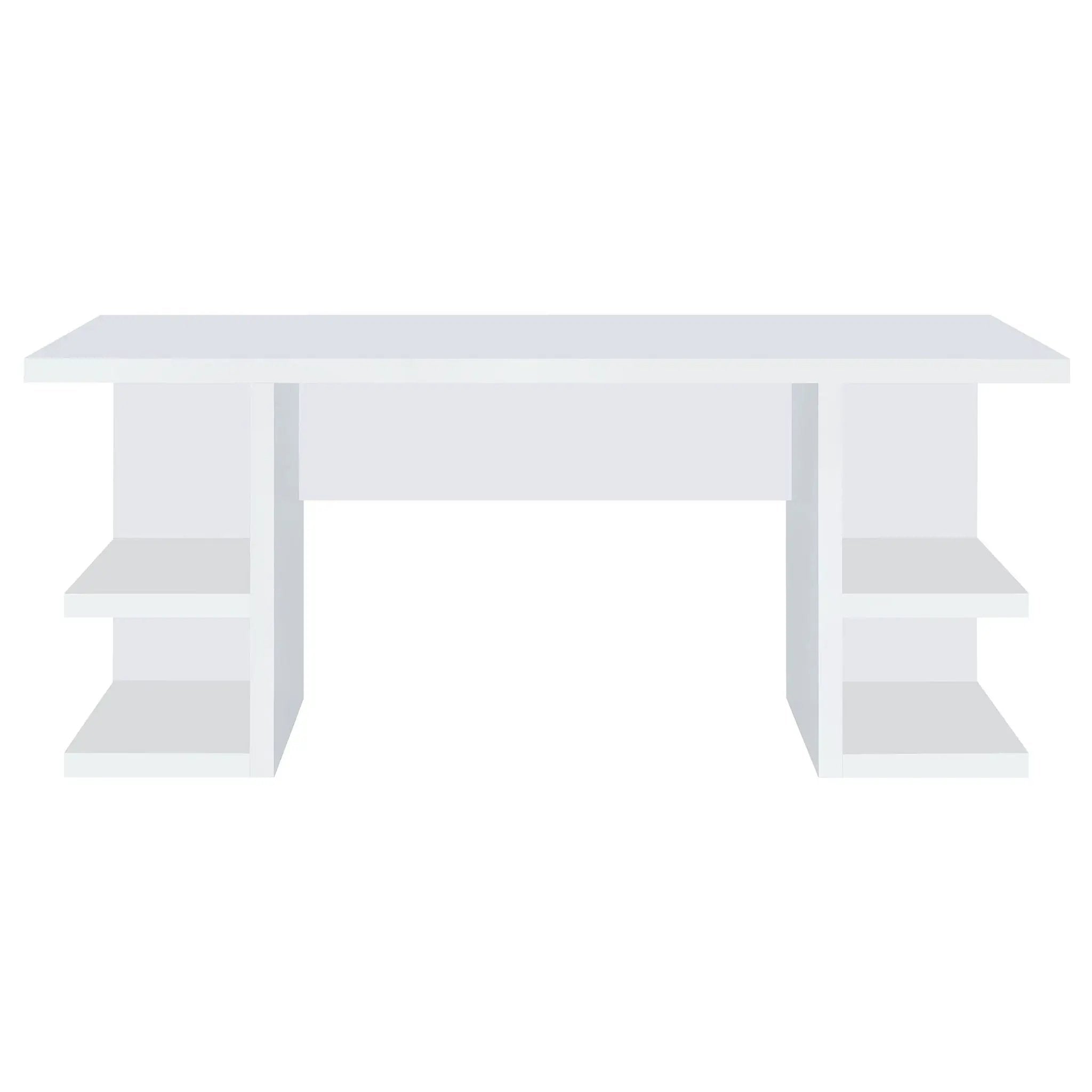 Alice 71-inch 4-shelf Engineered Wood Writing Desk White by Unique Piece Furniture