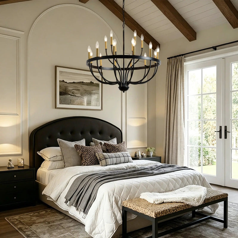18-Light Industrial Iron Candle Chandelier by HouseOfZazla