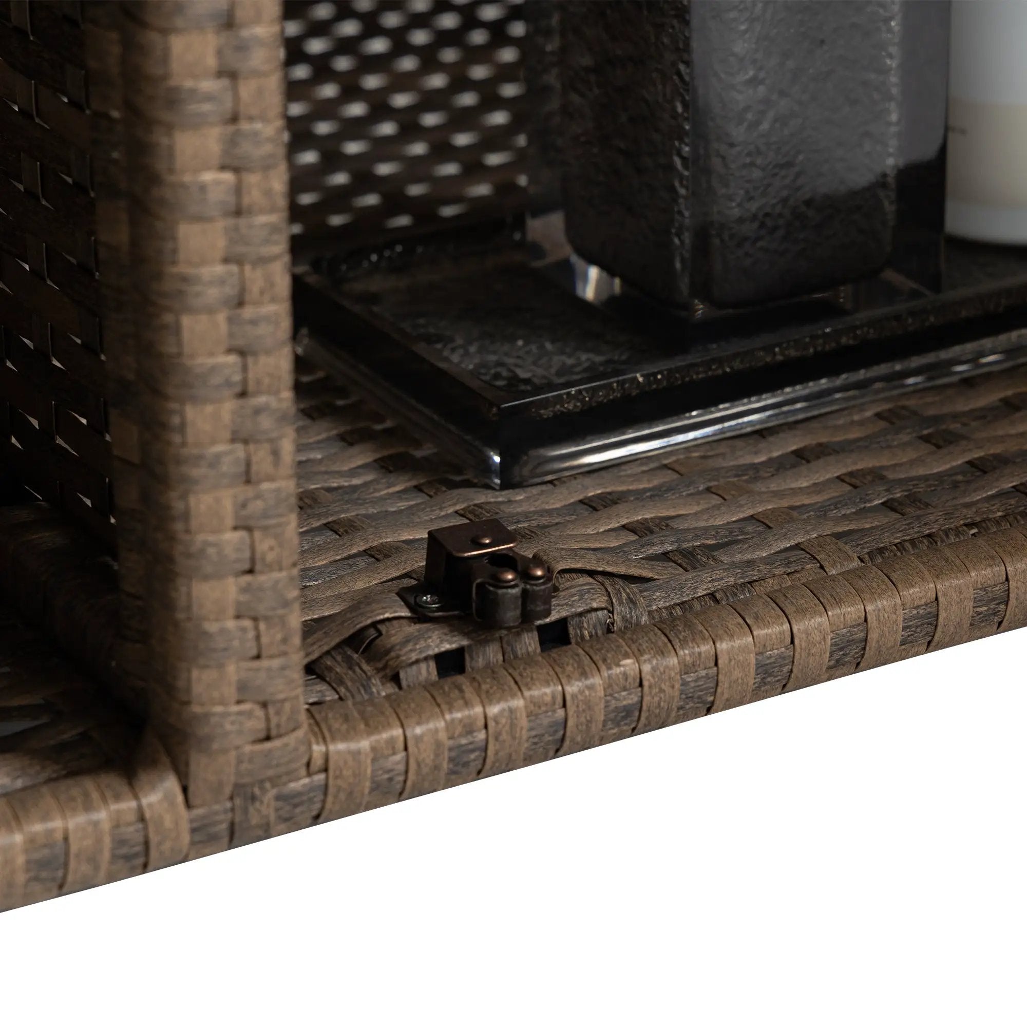Outdoor Wicker Bar Cart with Glass Top and Wheels by HouseOfZazla