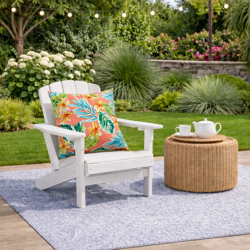 2 Pack Outdoor Throw Pillows, Waterproof & Fade-Resistant Patio Cushions (18x18 Inch, Bright Coral Pink) by HouseOfZazla