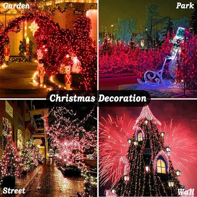 KNONEW 197FT 500 LED Christmas Lights Outdoor String Lights 8 Modes & Time Memory Fairy Light Plug in Waterproof LED String Lights for Xmas Yard Tree Wedding Party Holiday Decorations (Red) by GreenHaven Gardens