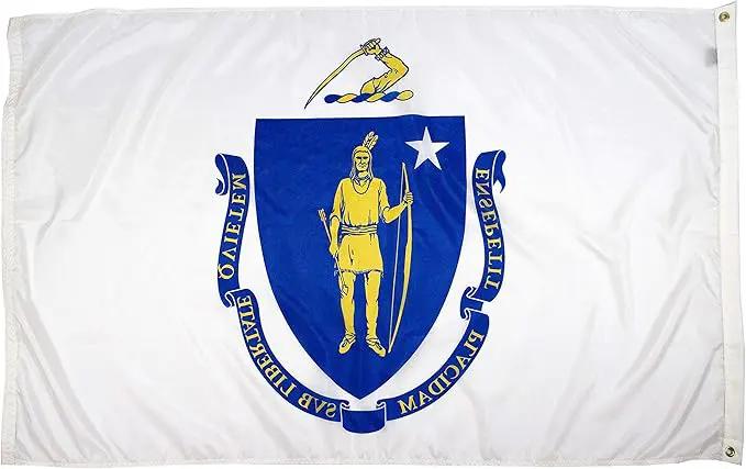 FlagSource Massachusetts Nylon State Flag, Made in the USA, 5x8' by GreenHaven Gardens