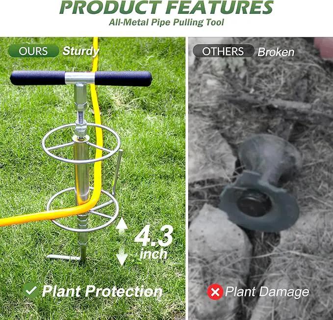 Walensee 32" Garden Hose Guide Spike Right Angle Hose Pulling Stand, Heavy Duty Metal Hose Reel for Garden Corner Auxiliary Watering Hose Reel, Lawn & Garden Watering Equipment, Plant Flower Protector by GreenHaven Gardens
