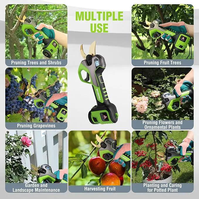 WORKPRO 12V Electric Pruning Shears, Battery Powered Pruning Shears, Cordless Tree Pruner, 1.2 Inch Cutting Diameter, Branch Cutter Gardening Scissors with 2 Pack Rechargeable Battery and Fast Charger by GreenHaven Gardens