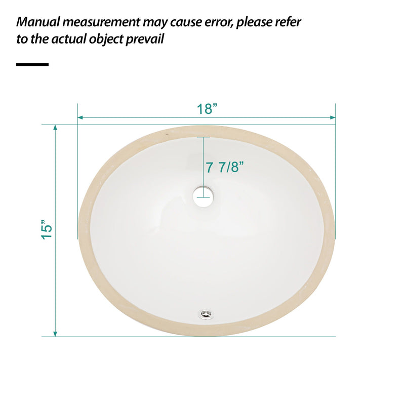 Elegant Ceramic Oval Undermount Bathroom Sink With Overflow by HouseOfZazla