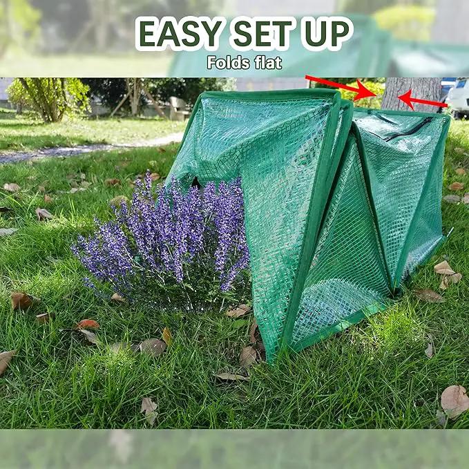 47.2" *14.6" *13.4" Foldable Garden Row Accelerator Plants Cover for Raised Garden Bed, Mini Greenhouse Cover with Two Air Hole and Breathable Mesh, Frost Cover for Plant Vegetable Seedling Protector by GreenHaven Gardens