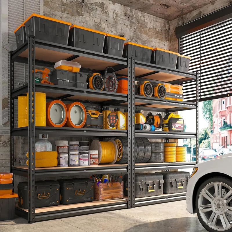 REIBII 2000LBS Garage Shelving Heavy Duty Storage Shelves 72" H Metal Shelving for Garage Shelves Adjustable 5 Tier Metal Shelf for Pantry Closet Kitchen Basement 35.5" W x 72" H x 15.8" D by GreenHaven Gardens
