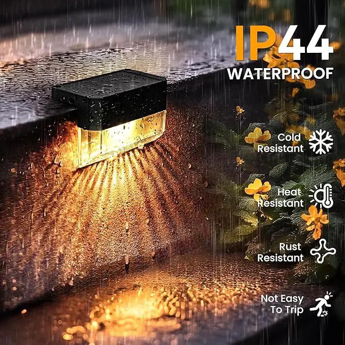 SOLPEX Solar Fence Lights Outdoor,Solar Deck Lights Waterproof Led Solar Lights for Outdoor Stairs,Step,Patio,Yard,Garden,Balcony and Porch,8 Pack Shell-Like Light Spots(Black Shell,Warm White&RGB) by GreenHaven Gardens