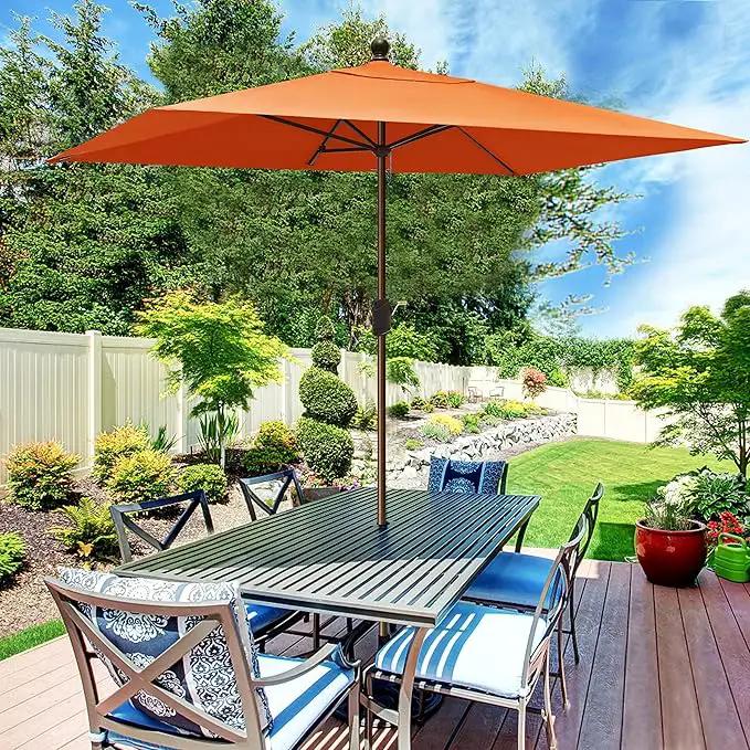 EliteShade USA 10-Year-Non-Fading 6.5x10Ft Rectangular Market Umbrella Patio Umbrella Outdoor Table Umbrella with Ventilation（Rust） by GreenHaven Gardens