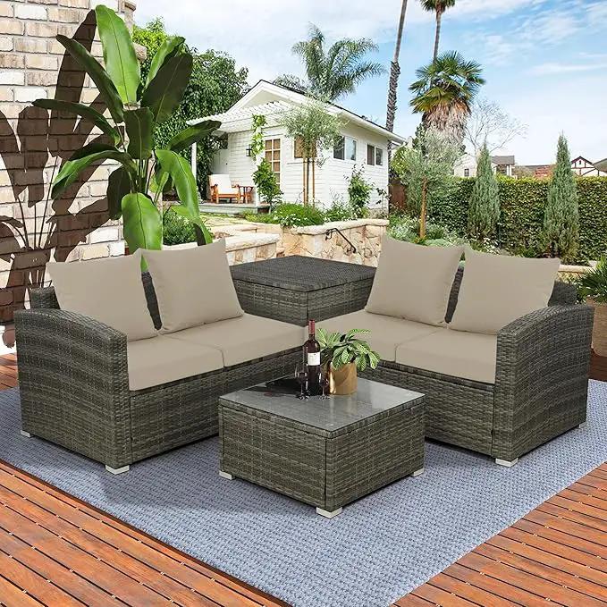 Outdoor Chair Cushions, Waterproof Outdoor Cushions for Patio Furniture w/Fade-Resistant, Removable & Machine-Washable Covers, 19x19 Inch, Ideal for Seat in Gardens/Porch – Set of 4, Cream by GreenHaven Gardens