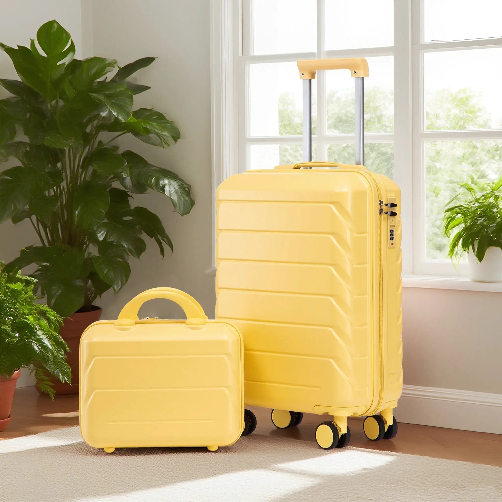 14'/20' 2-Piece ABS Spinner Wheel Luggage Set with Combination Lock by HouseOfZazla