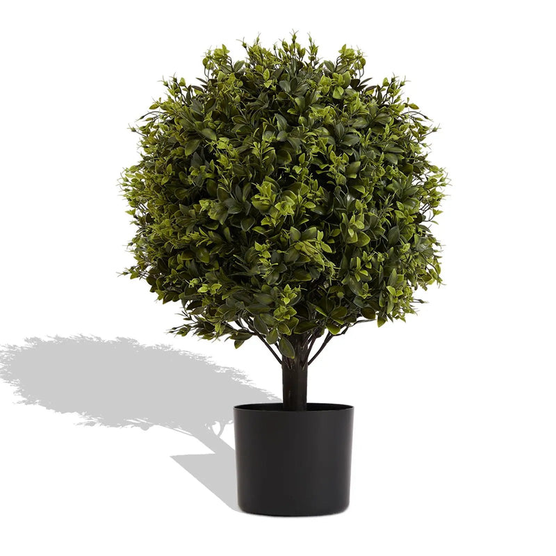 Artificial Ball Topiary Tree Decoration In Pot (Set of 2) - Green by Unique Piece Furniture