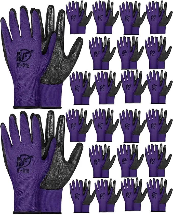 Nuogo 24 Pairs Gardening Gloves for Men Women Rubber Coated Landscaping Work Gloves Safety Work Construction by GreenHaven Gardens