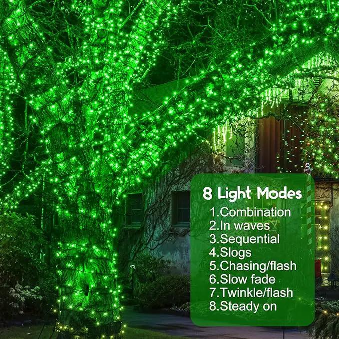 164Ft 500 LED St Patrick's Day Lights, Waterproof 8 Twinkle with Memory Functions Green String Lights for Indoor Outdoor Tree Garden Decoration (Green) by GreenHaven Gardens