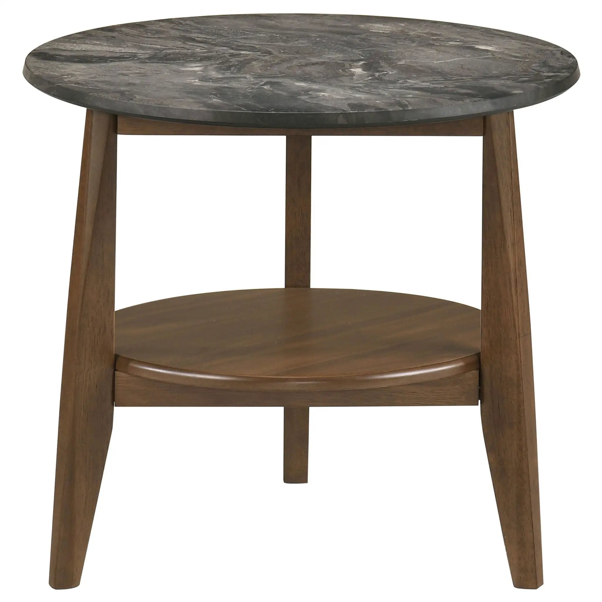 Bradley Round SmartTop End Side Table Smokey Grey and Brown by Unique Piece Furniture