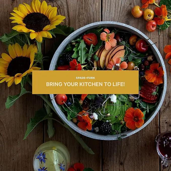 Organic Edible Flower Garden Seed Kit - 23pc Indoor Garden with Soil, Pots, Plant Markers, USDA Organic Non-GMO Seeds & Illustrated Instructions - Sunflower, Borage, Thai Basil, Dill, Nasturtium by GreenHaven Gardens