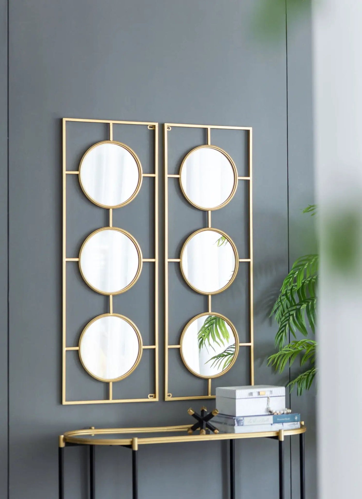 3 Mirror Piece Wall Mirror InRectangular Frame, Home Wall Decor For Bedroom Living Room by HouseOfZazla